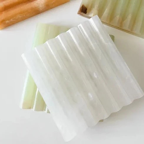 Stone Soap Dish - White Onyx
