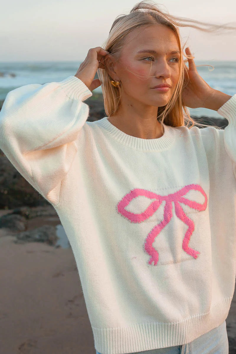 Bow Tie Crew Sweater