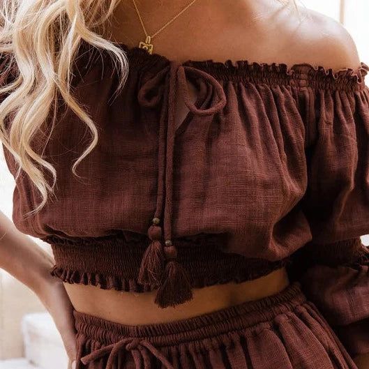 Esmeralda Crop- Chocolate