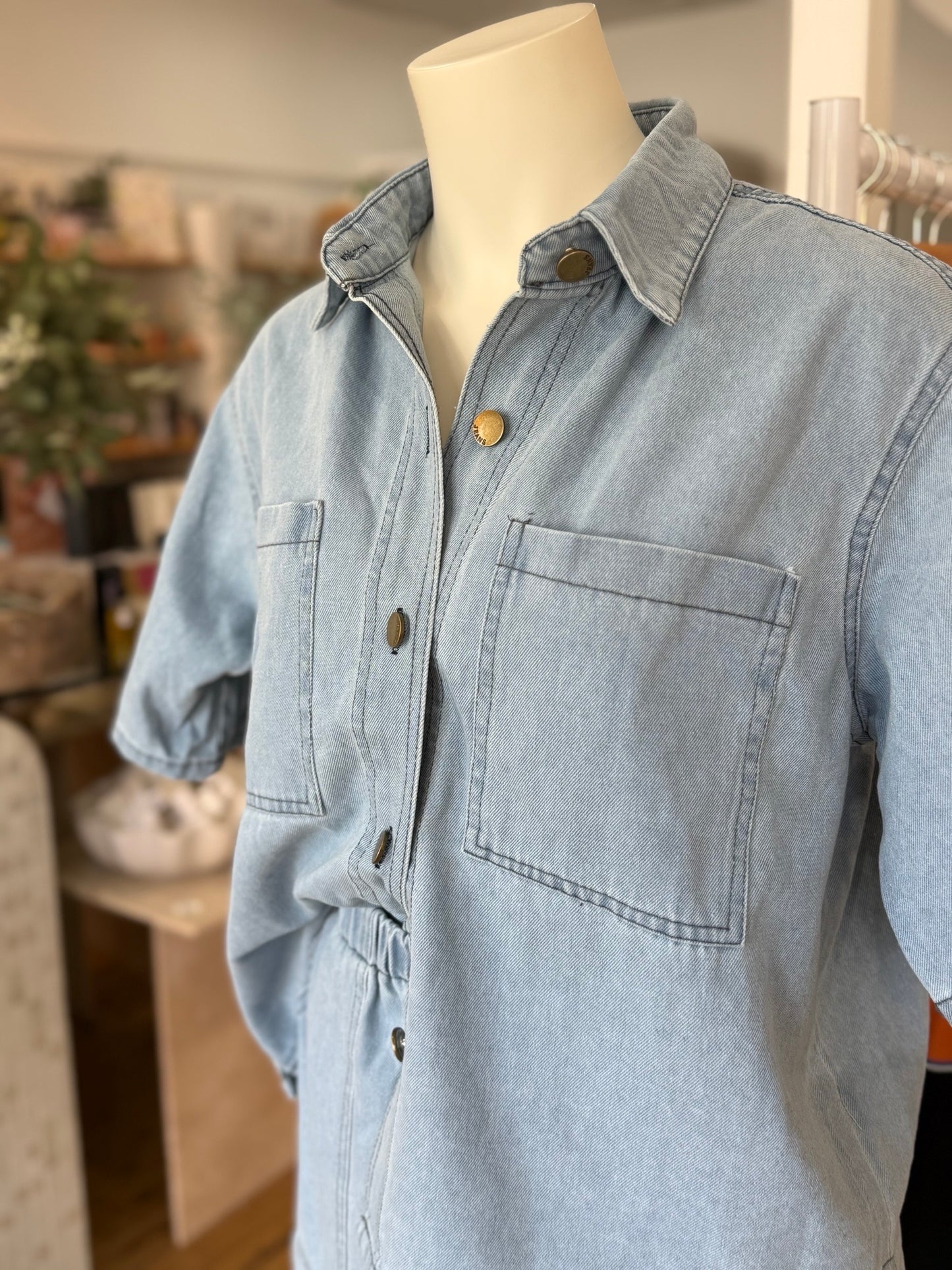 Light Denim Short Set