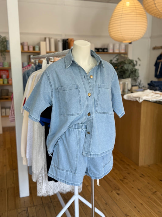 Light Denim Short Set