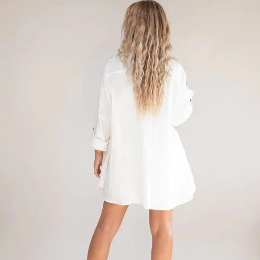 Lotus Oversized Shirt- White