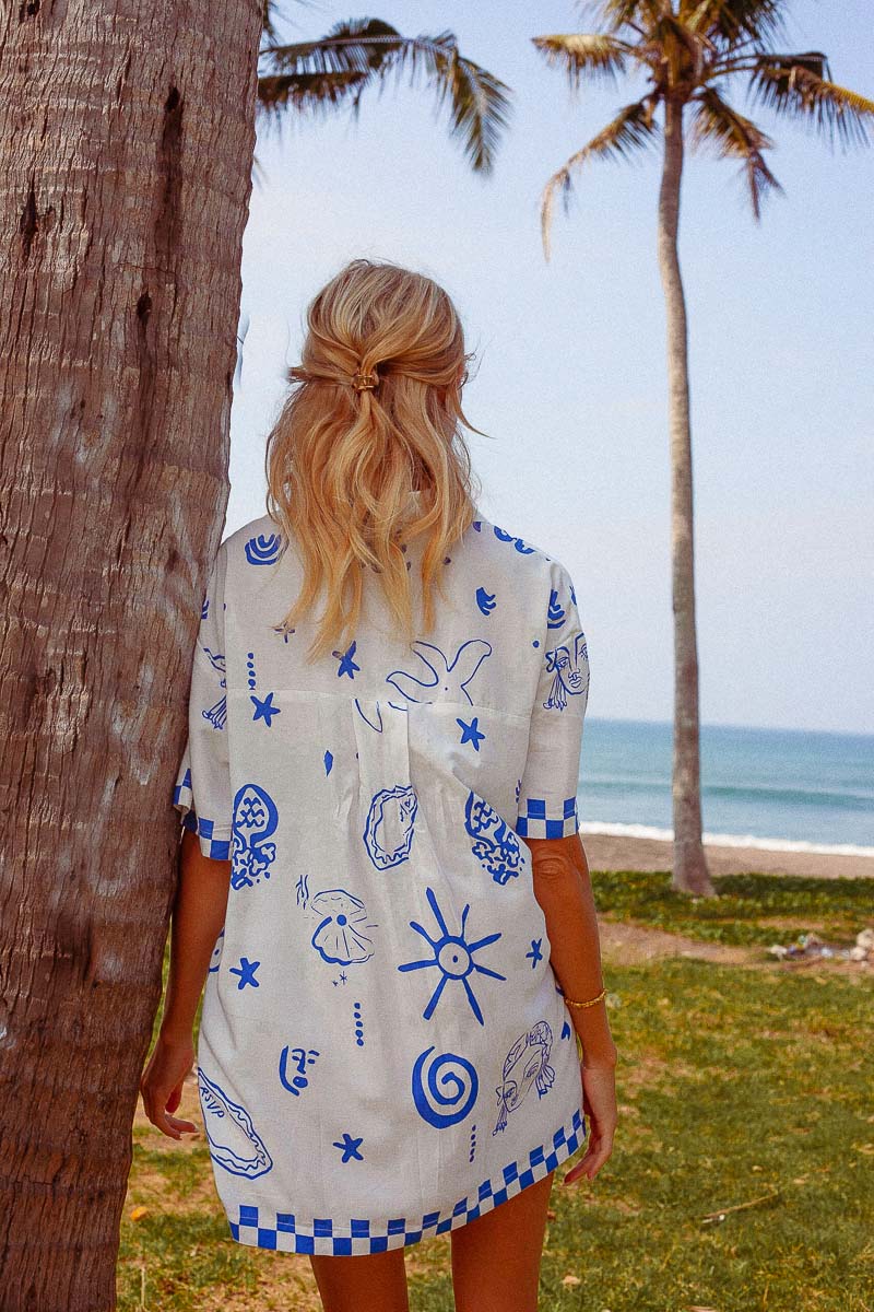Blue Bae Shirt Dress