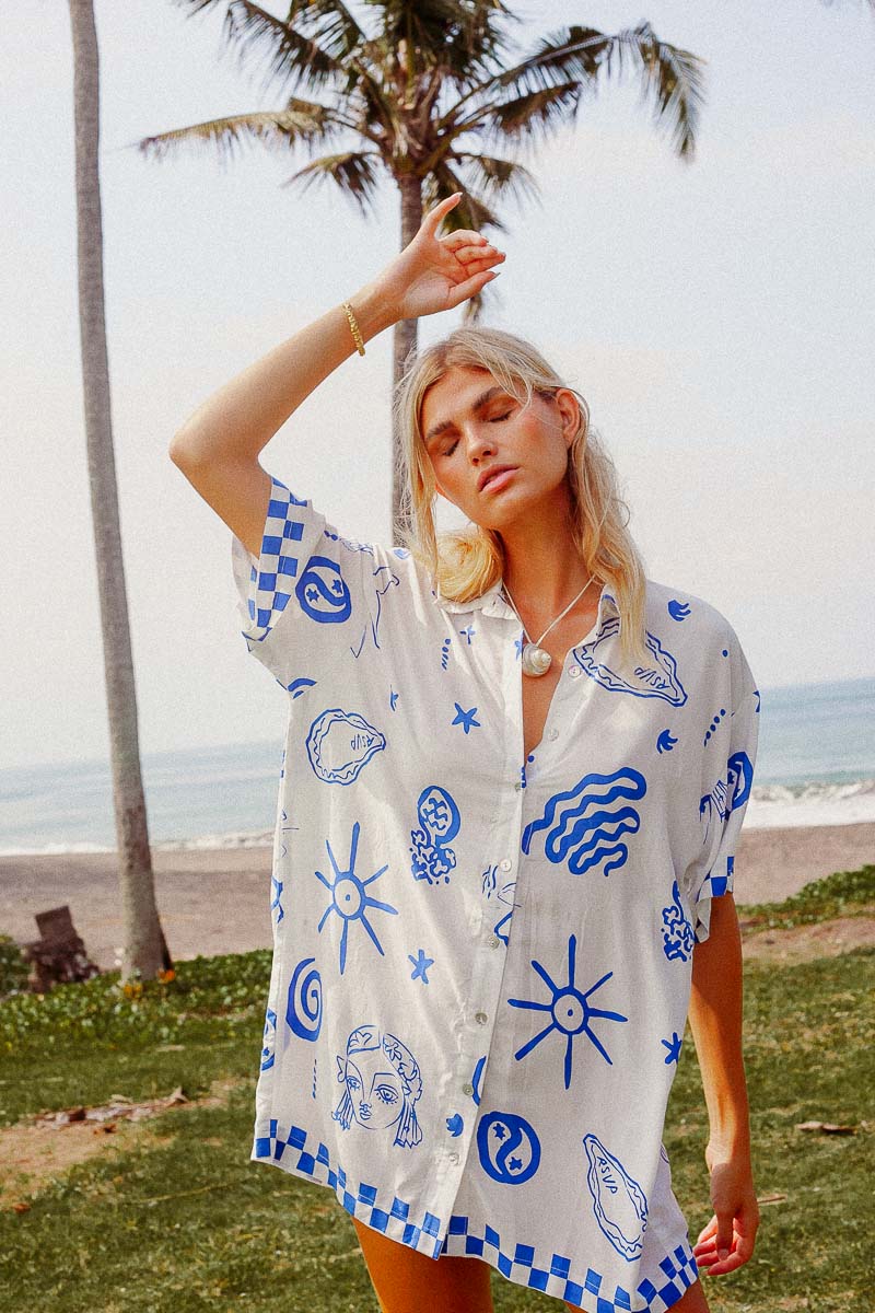 Blue Bae Shirt Dress