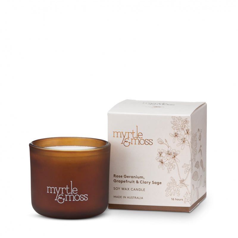 Rose Geranium, Grapefruit & Clay Sage- Wax Candle